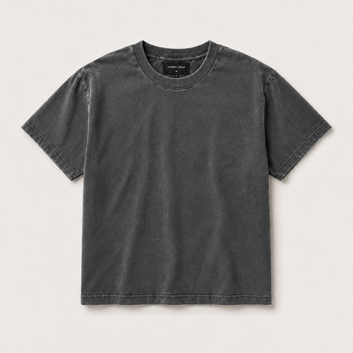 Front view of the Washed Black Vintage Washed T-Shirt 