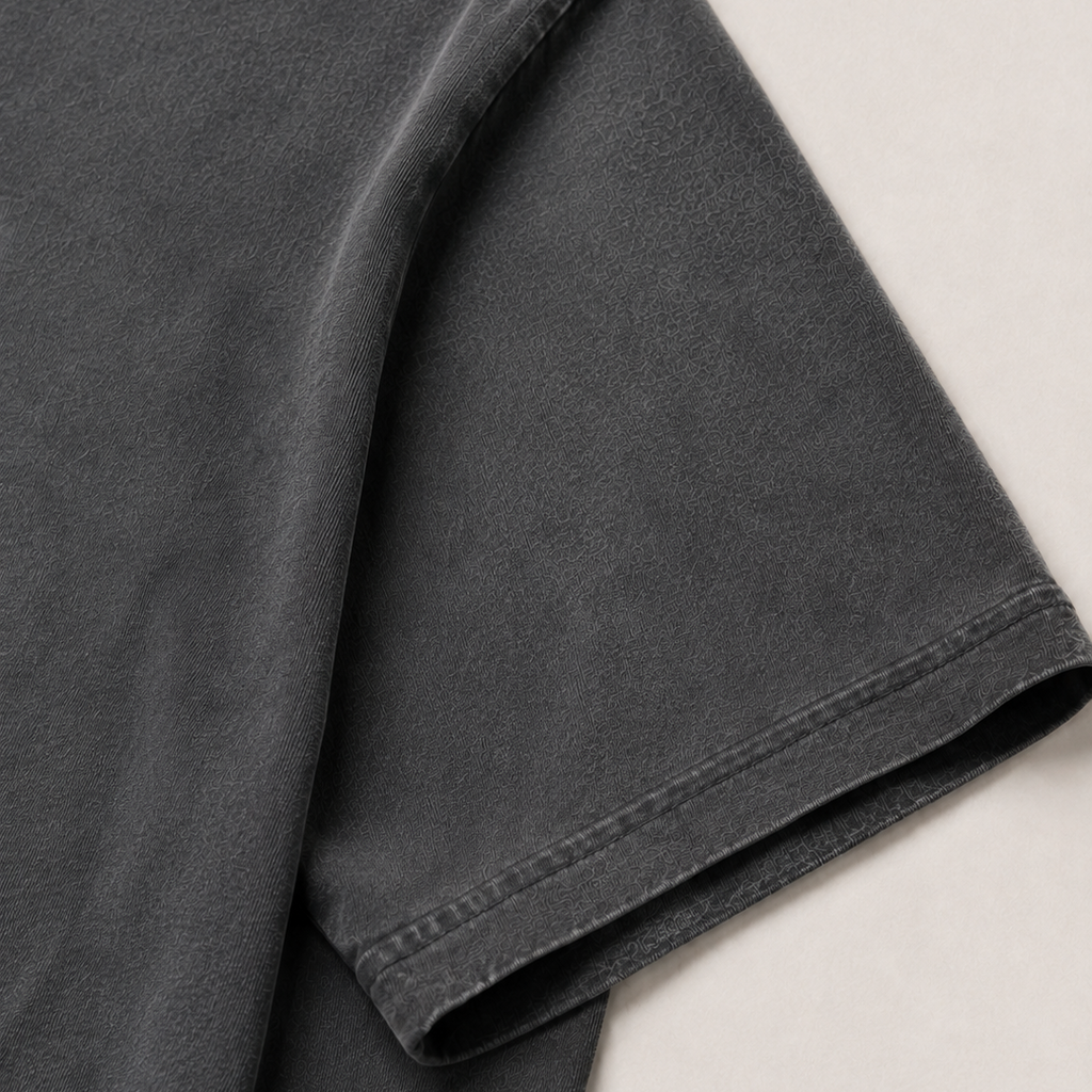 Washed Black sleeve and natural faded texture detail on the Vintage Washed T-Shirt