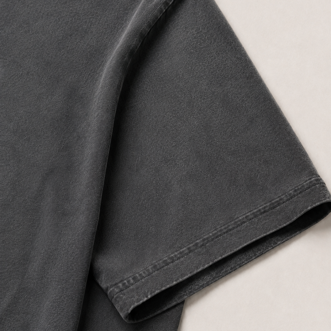 Washed Black sleeve and natural faded texture detail on the Vintage Washed T-Shirt